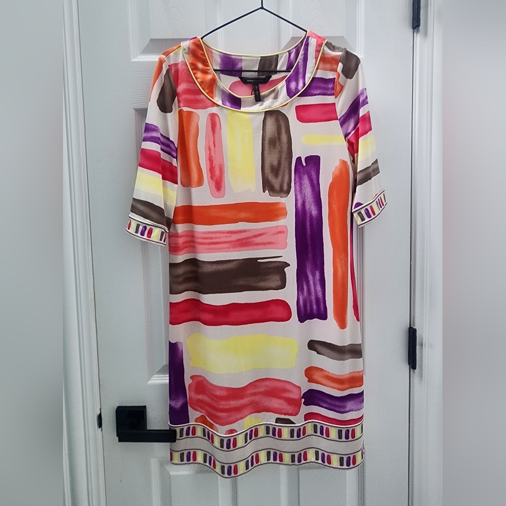 BCBGMaxAzria Multicolor Dress with Pink and Purple Accents